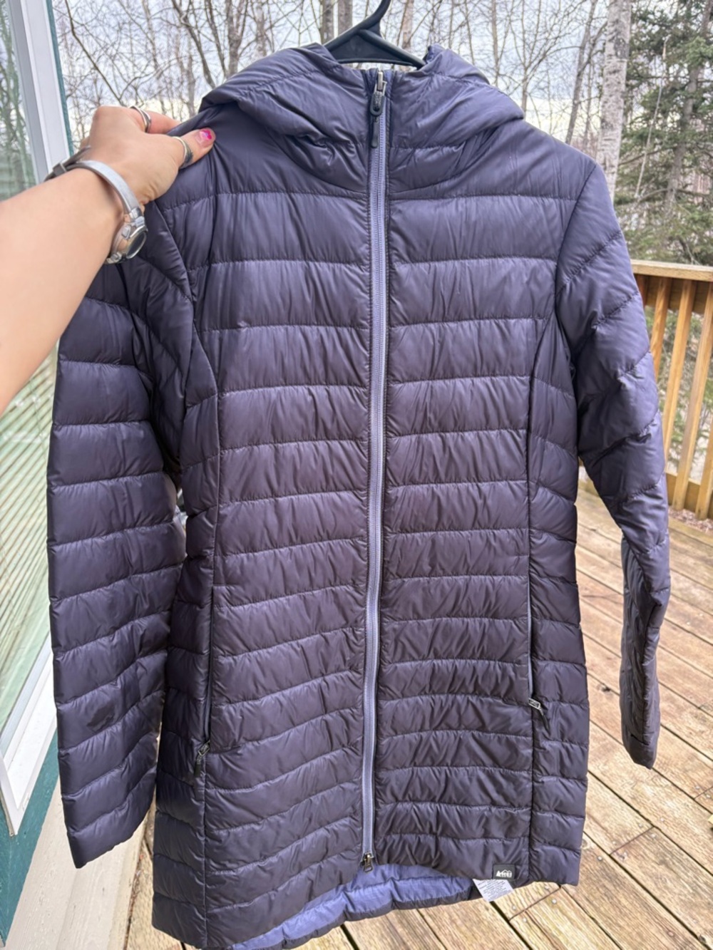 REI Hooded Packable Puffer Coat - Slate Purple